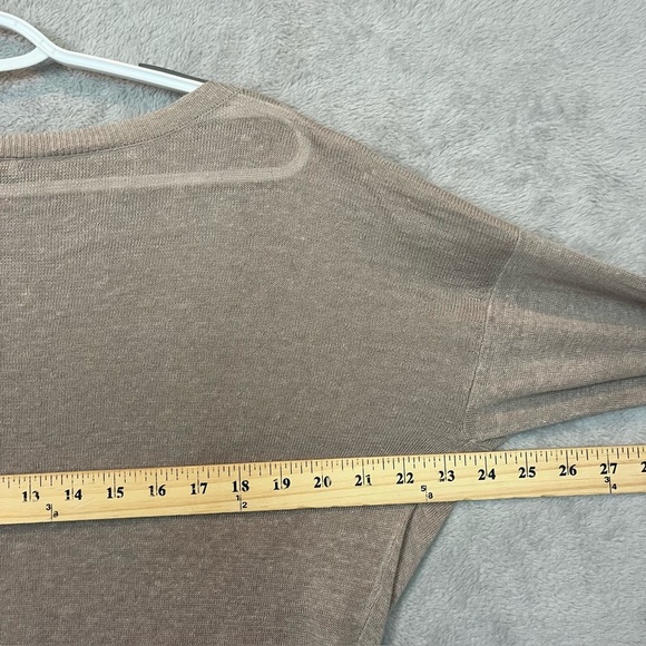 Garnet Hill 100% Linen Tan Wrap Cardigan Size Small Draped - Picture 16 of 16